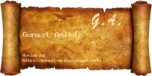 Gunszt Anikó névjegykártya